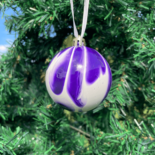 Purple and white ornament