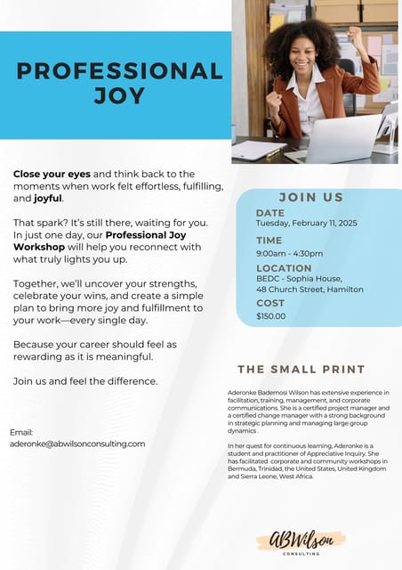 Professional Joy Workshop